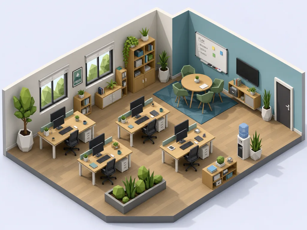 GPT Image 2: Isometric Office, sample 3
