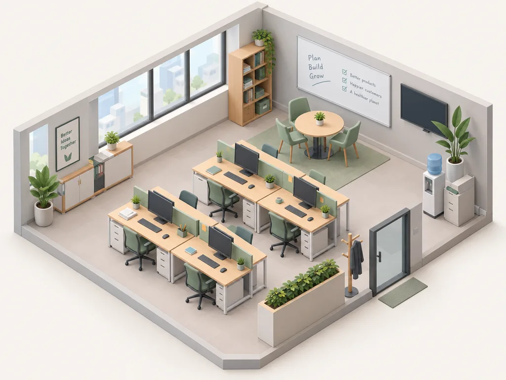 GPT Image 2.5 Flare: Isometric Office, sample 3