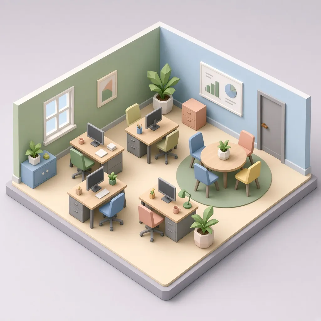 Grok Imagine Image 2.0: Isometric Office, sample 1