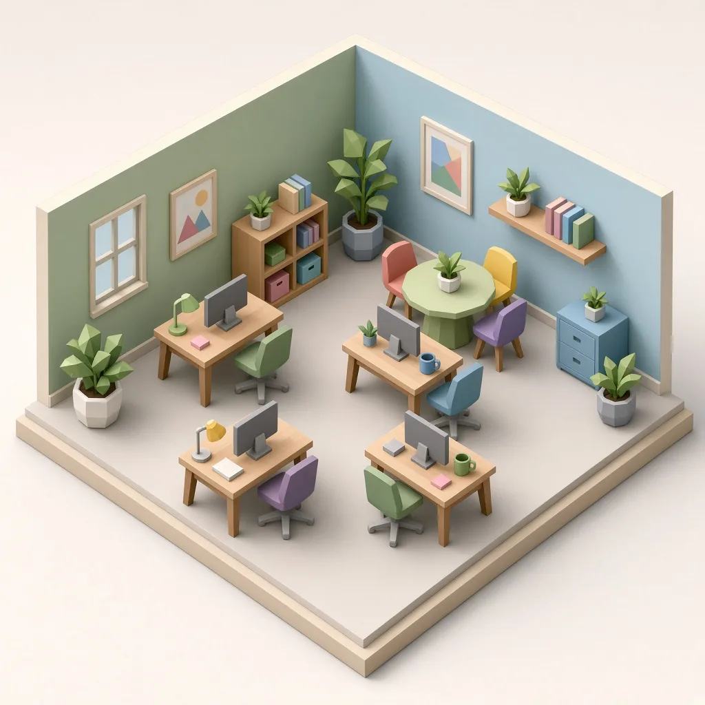 Grok Imagine Image 2.0: Isometric Office, sample 2