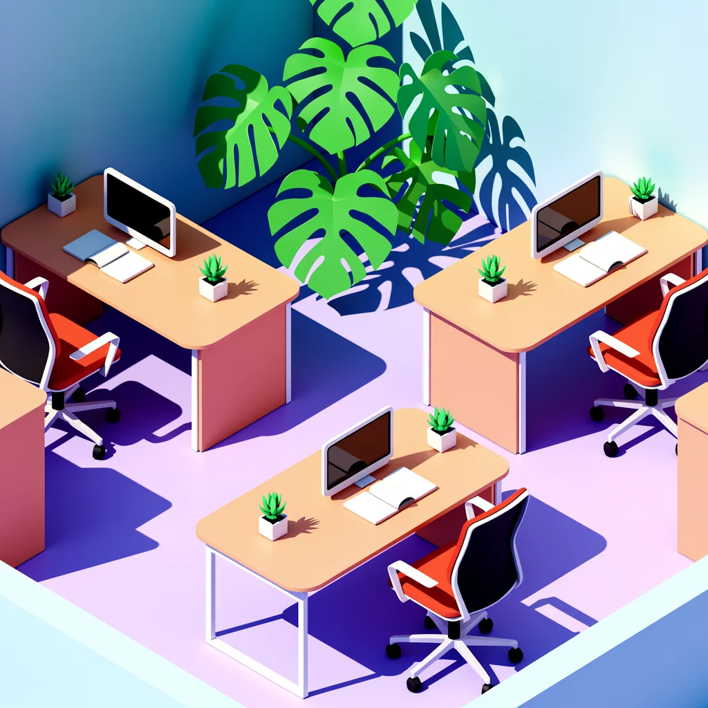 Ideogram 3.0: Isometric Office, seed 3333