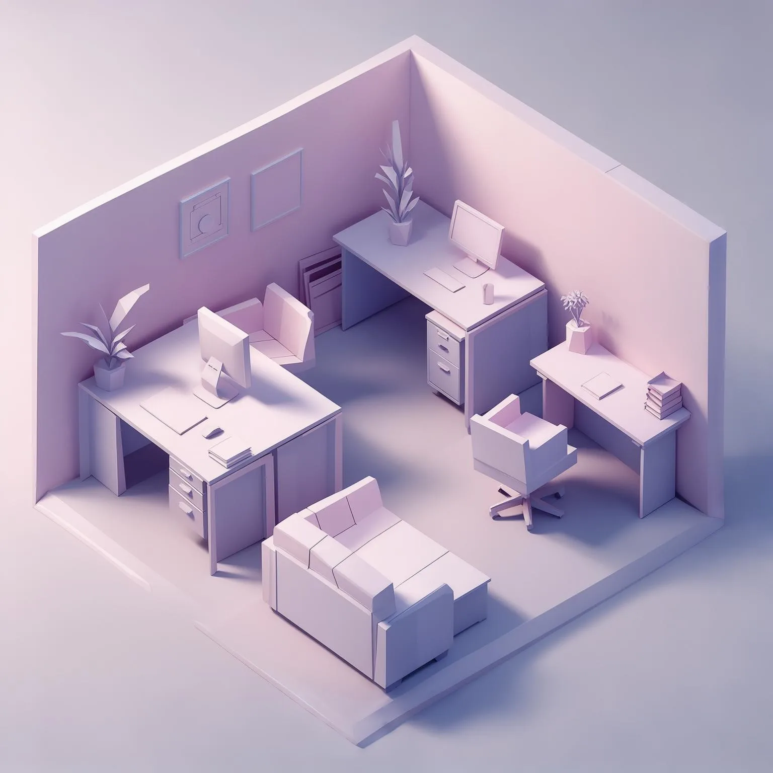Luma Photon: Isometric Office, seed 3333