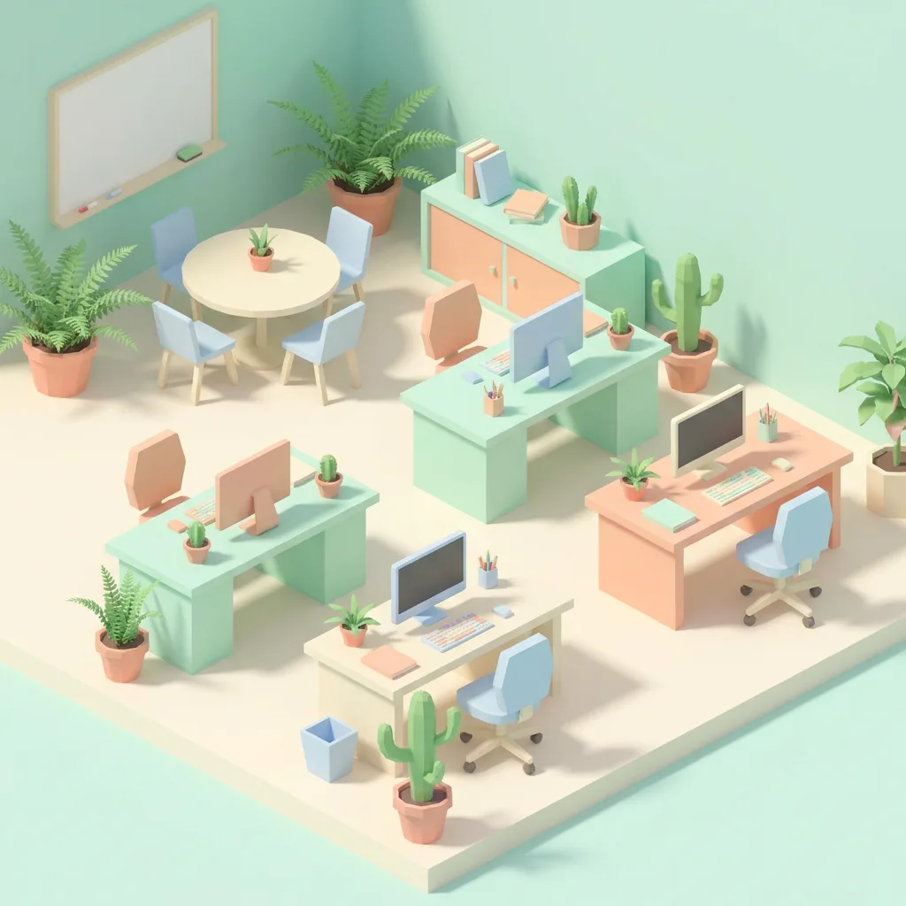 Nano Banana Pro: Isometric Office, sample 3