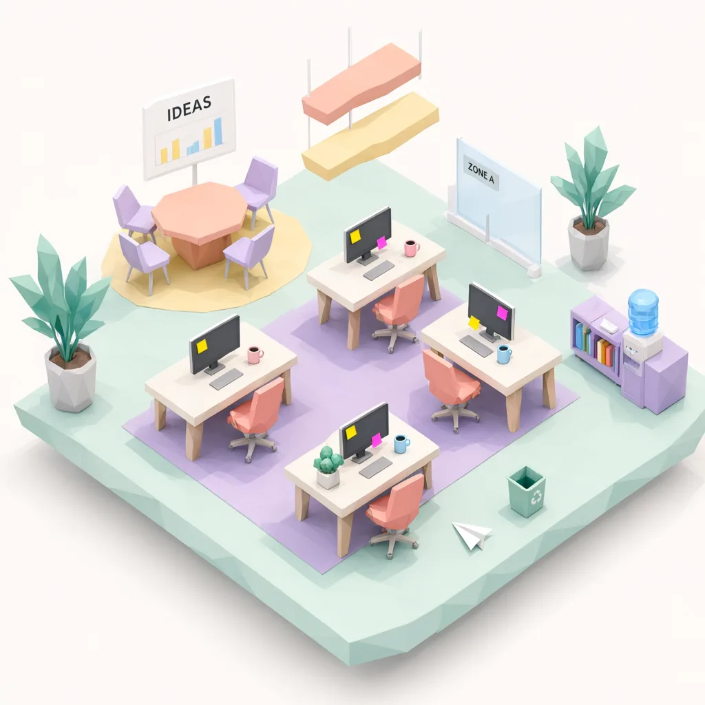 Qwen Image 3.0: Isometric Office, seed 3333