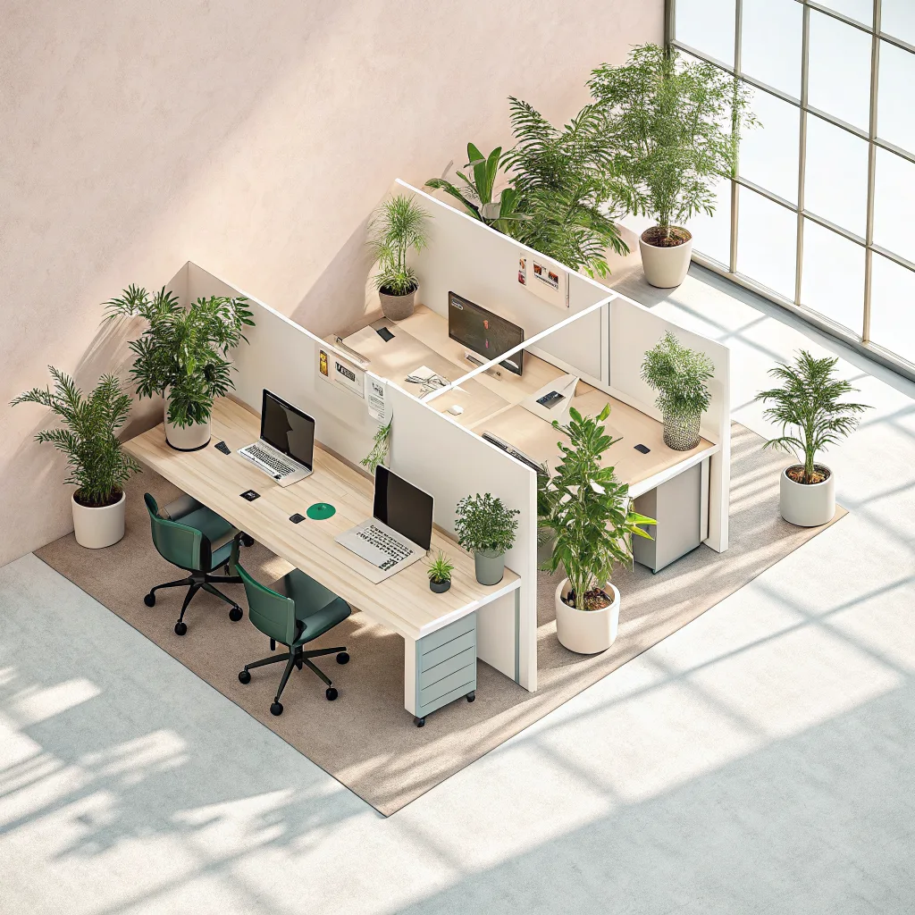 Recraft V3: Isometric Office, seed 3333