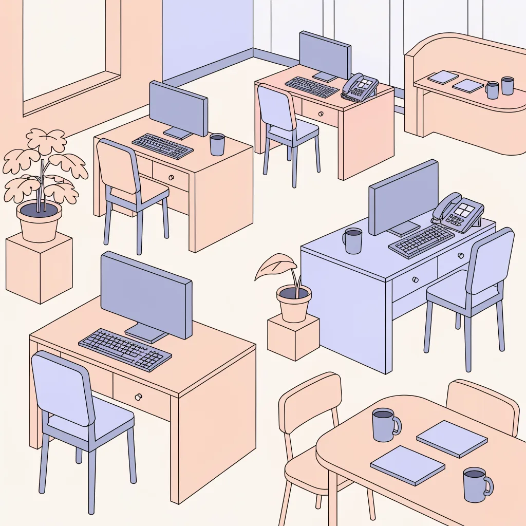 Recraft V4.1: Isometric Office, sample 1