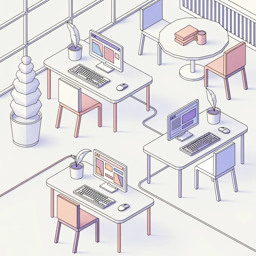 Recraft V4.1: Isometric Office, sample 2