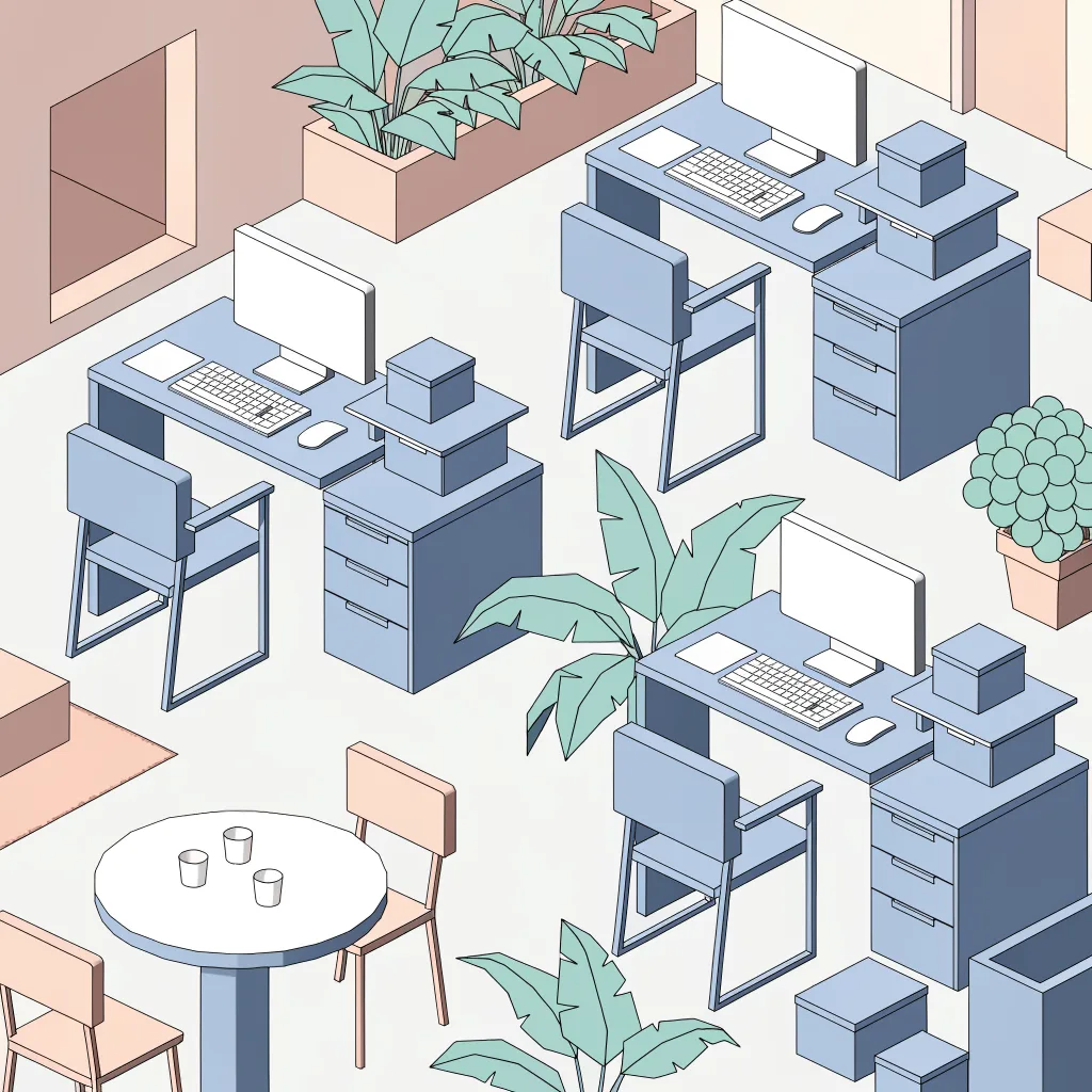 Recraft V4.1: Isometric Office, sample 3