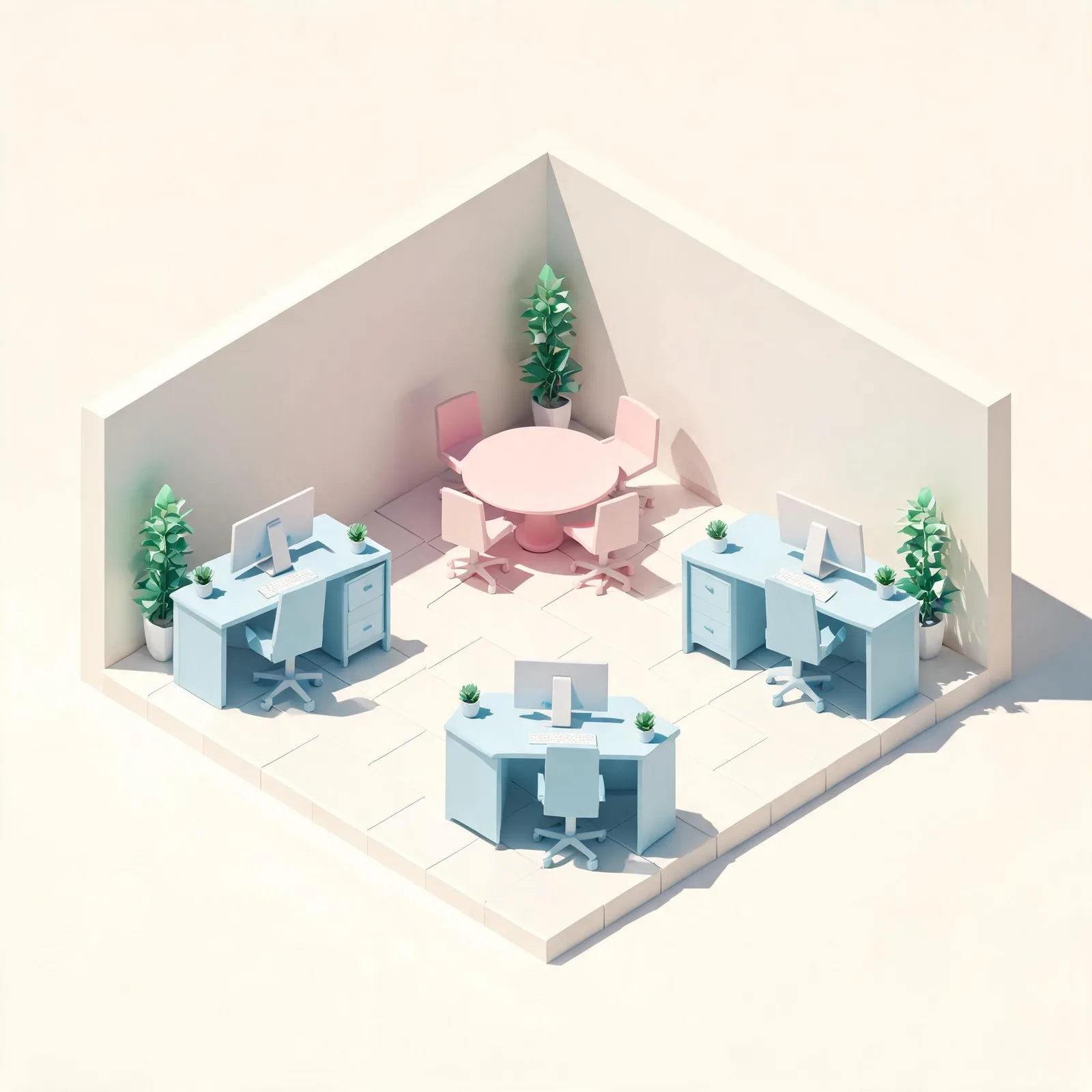 Seedream 5.0 Lite: Isometric Office, seed 2222