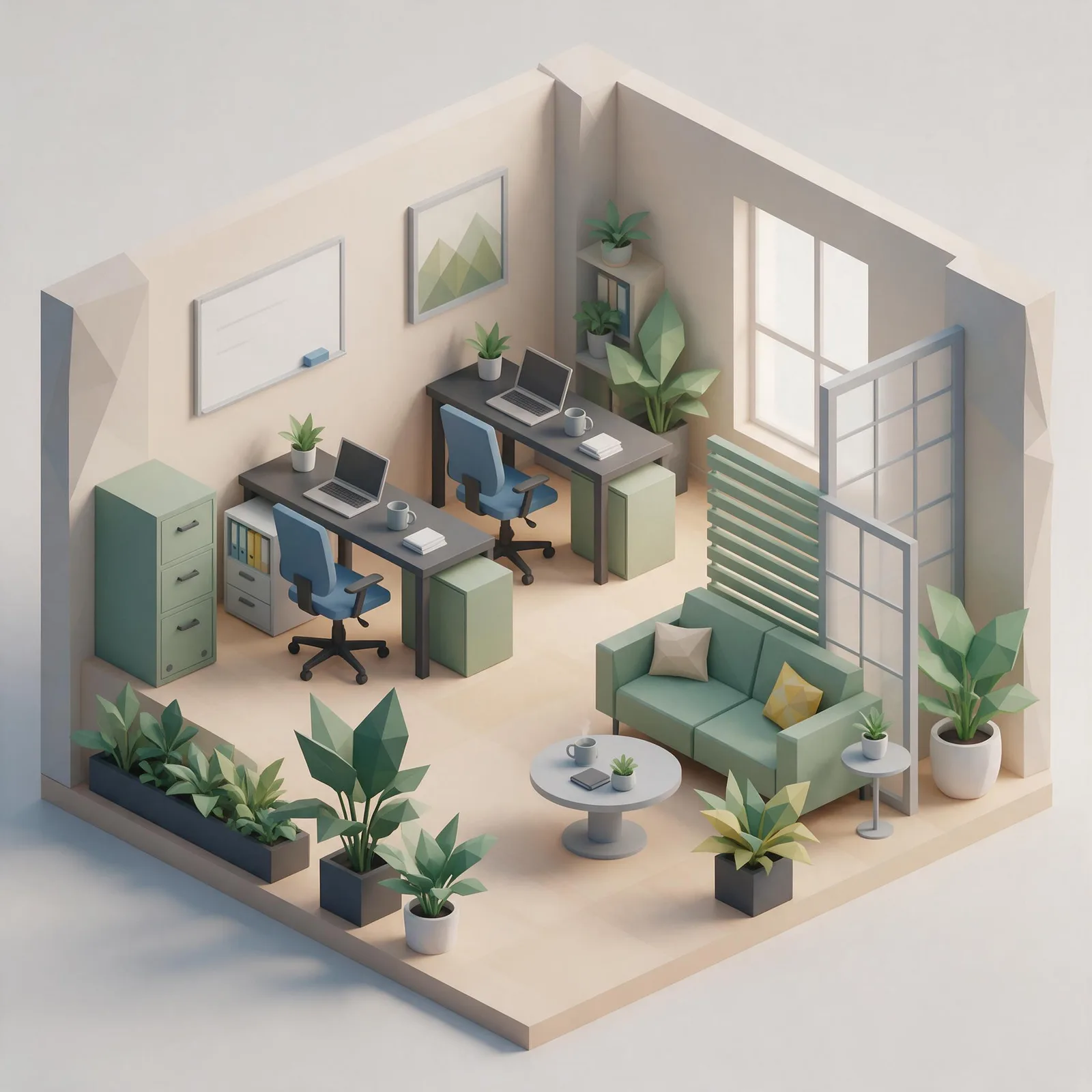Seedream 5.0 Pro: Isometric Office, seed 3333