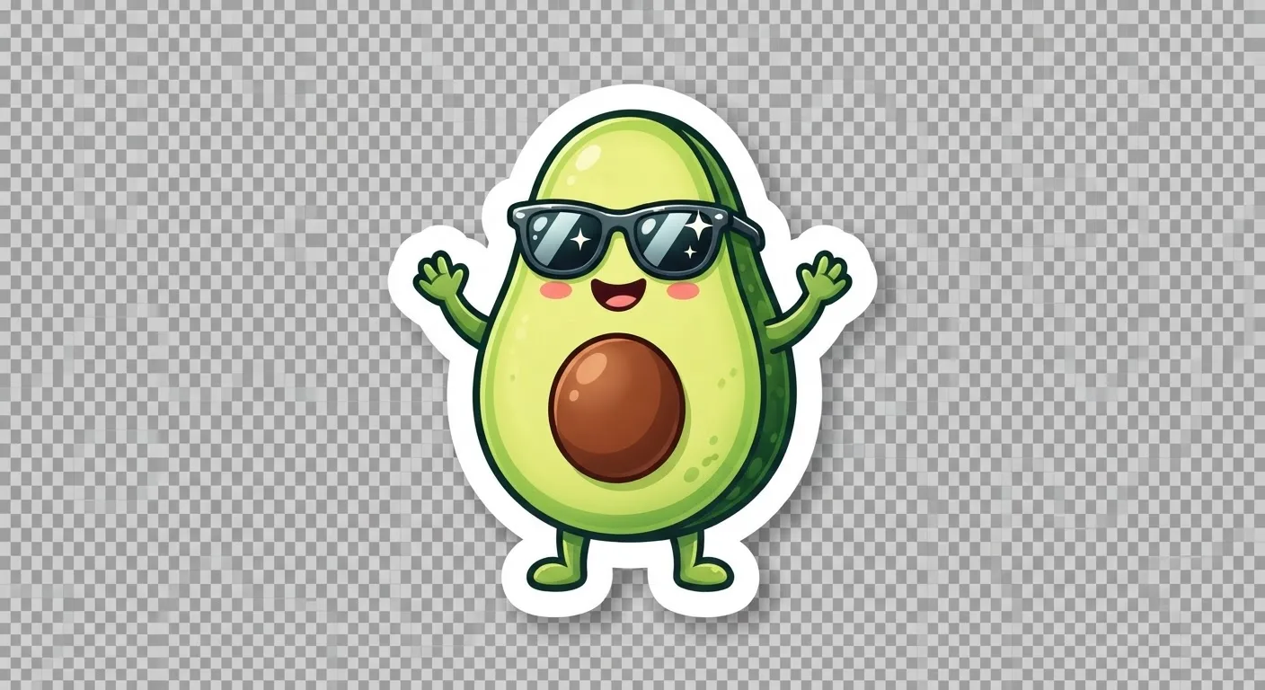 Nano Banana 2 Lite: die-cut sticker transparency test