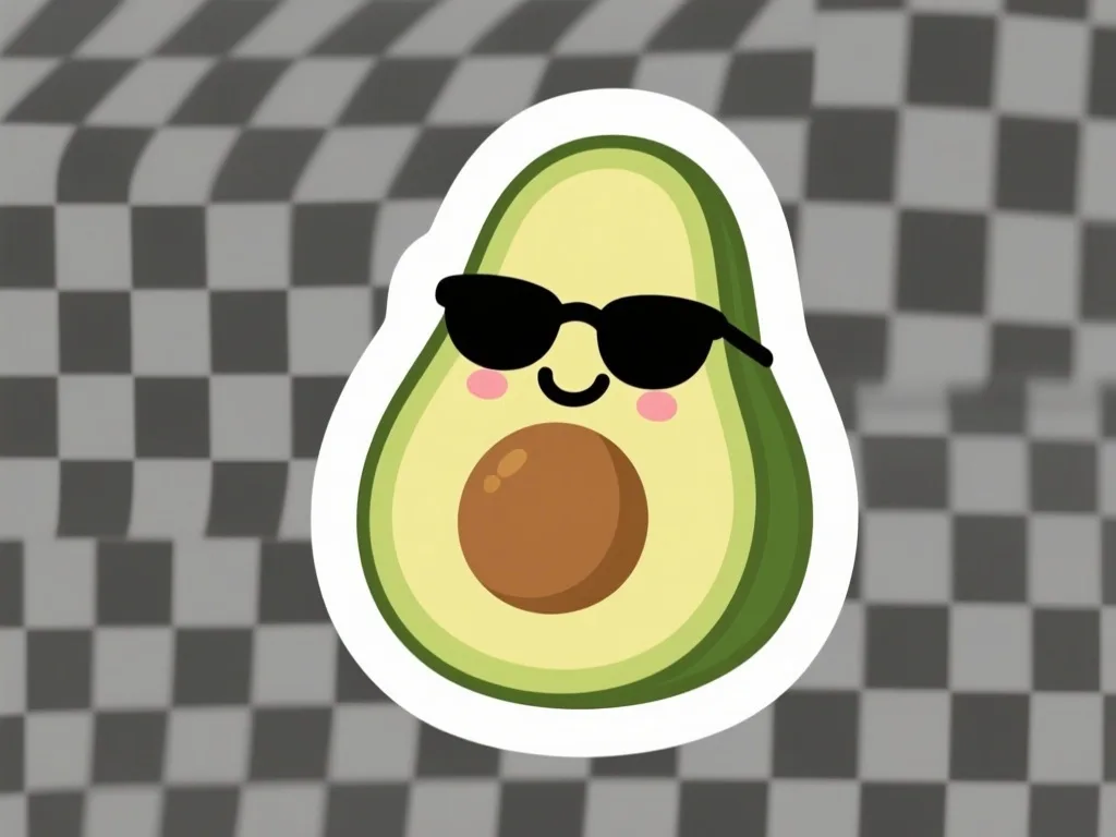 Qwen-Image: die-cut sticker transparency test