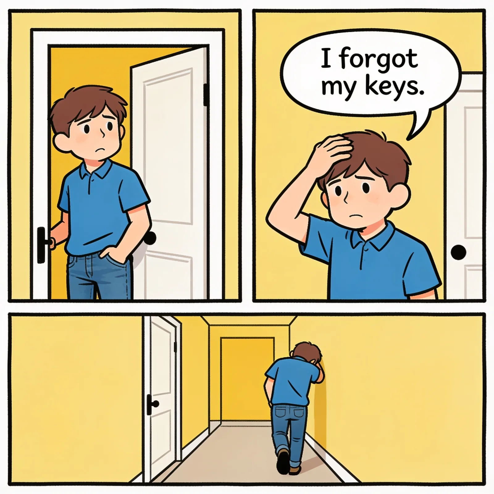 Seedream 4.5: Three-Panel Comic, seed 2222