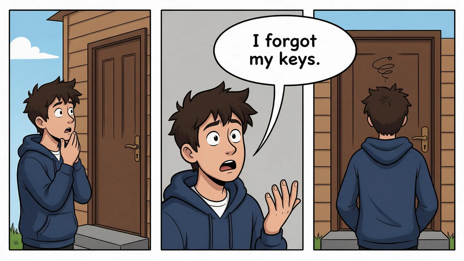 Seedream 5.0 Pro: Three-Panel Comic, seed 2222