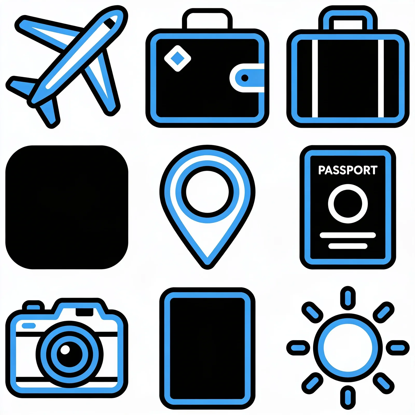 Seedream 4.5: Icon Set, seed 1111