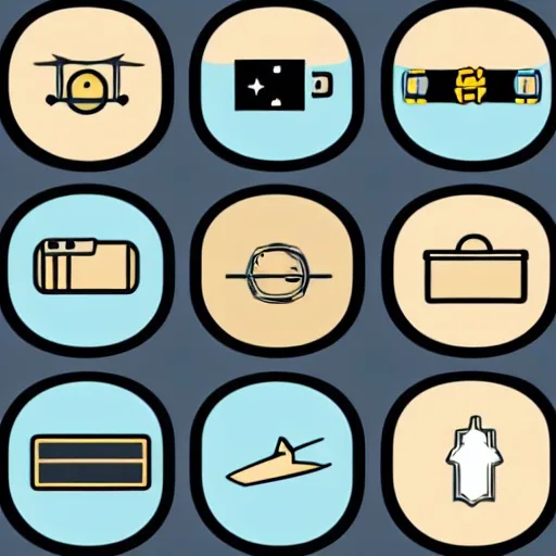 Stable Diffusion 1.5: Icon Set, seed 3333