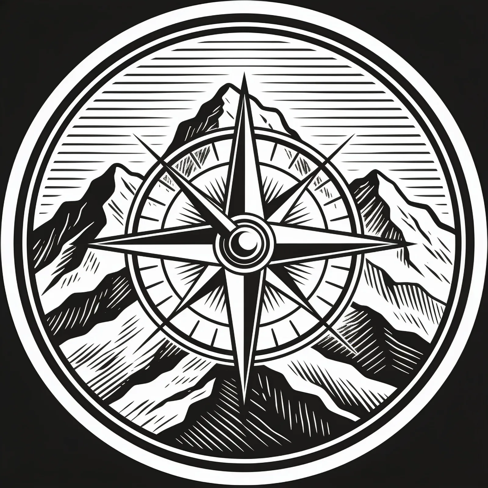 Seedream 4.5: Monochrome Emblem, seed 1111