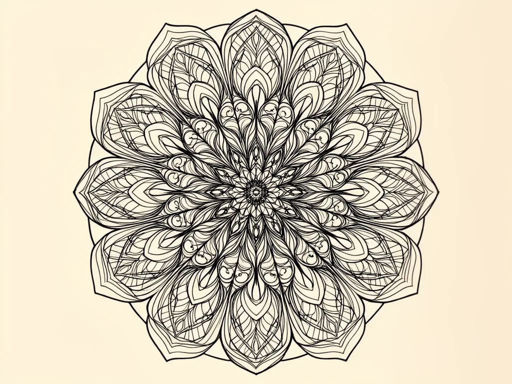 FLUX.2: Fine-Line Mandala, seed 3333
