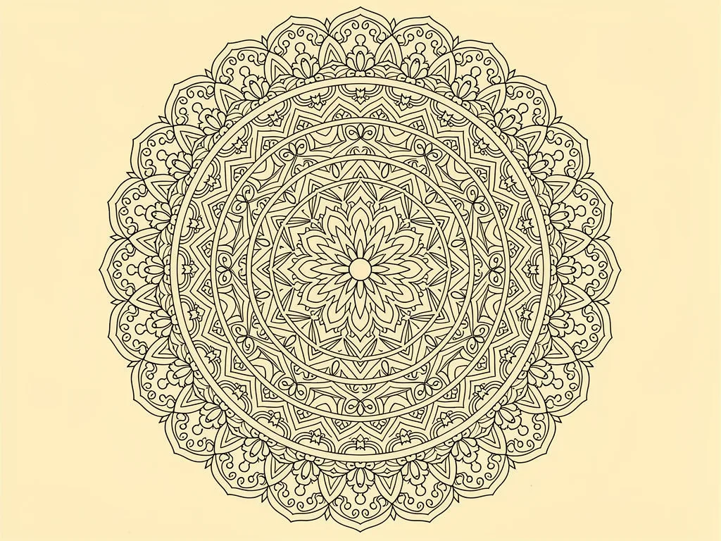 FLUX.2 [pro]: Fine-Line Mandala, seed 2222
