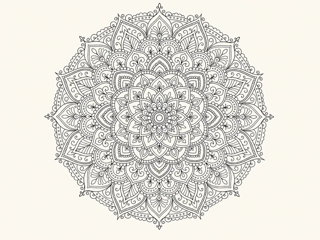 GPT Image 2: Fine-Line Mandala, sample 1