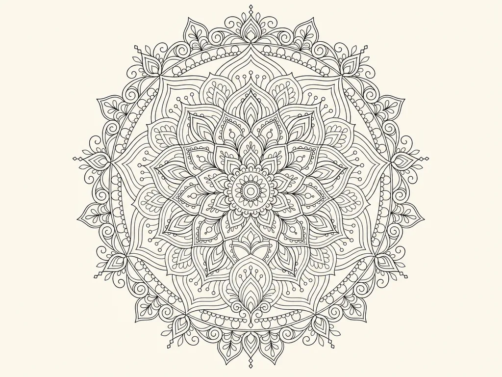 GPT Image 2: Fine-Line Mandala, sample 3