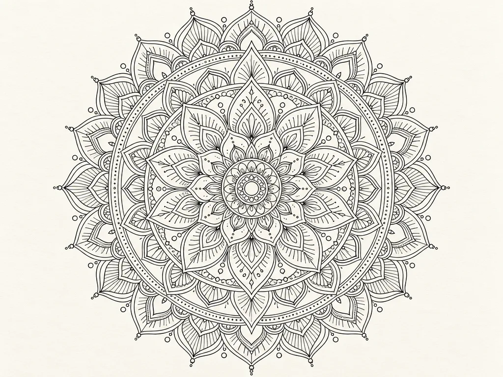 GPT Image 2.5 Sunburst: Fine-Line Mandala, sample 1