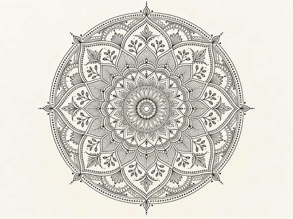 GPT Image 2.5 Sunburst: Fine-Line Mandala, sample 2