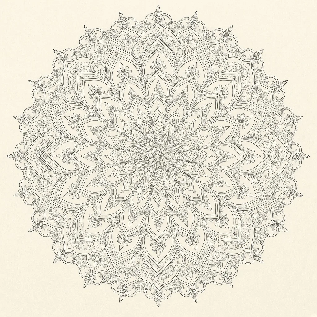 Grok Imagine Image 2.0: Fine-Line Mandala, sample 2