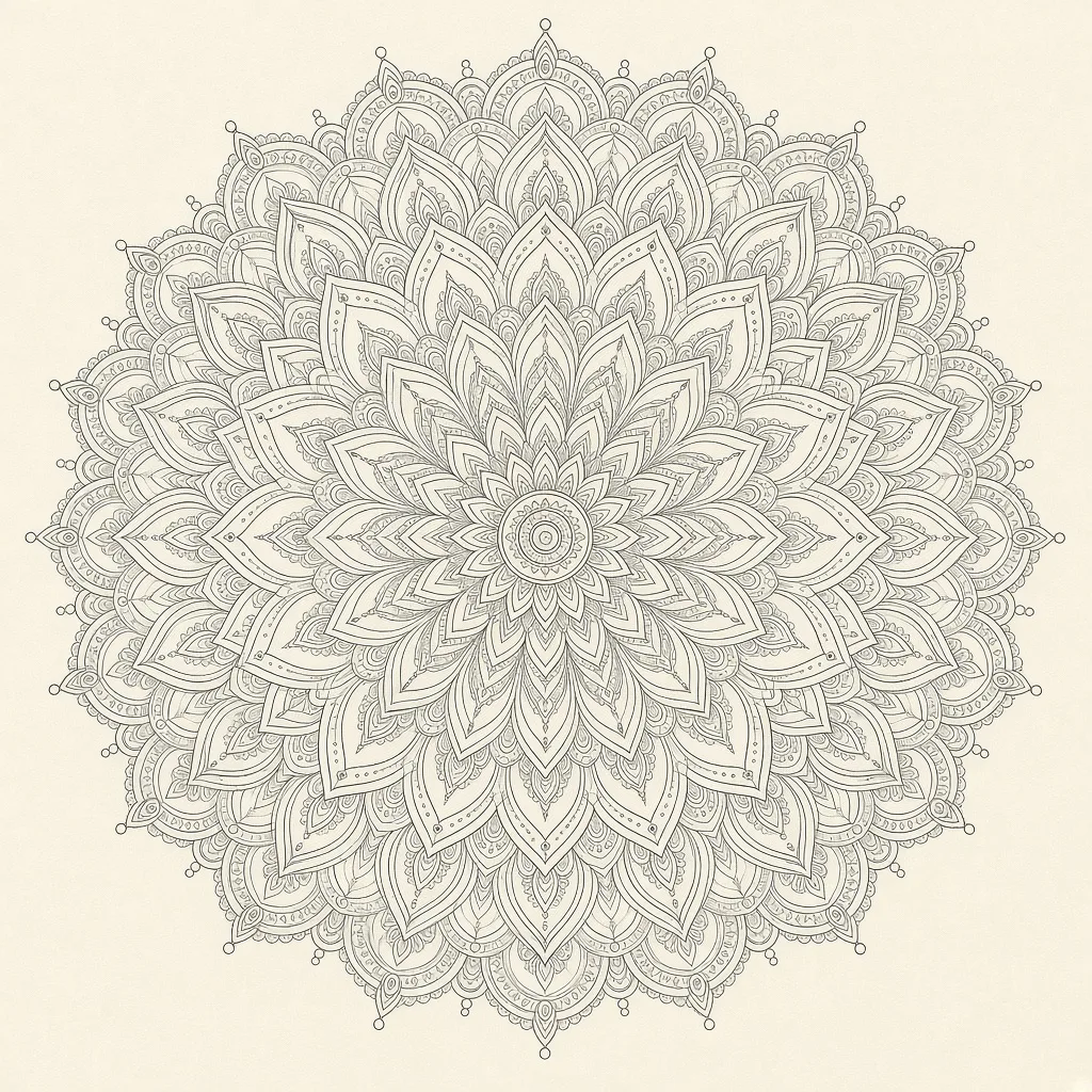 Grok Imagine Image 2.0: Fine-Line Mandala, sample 3