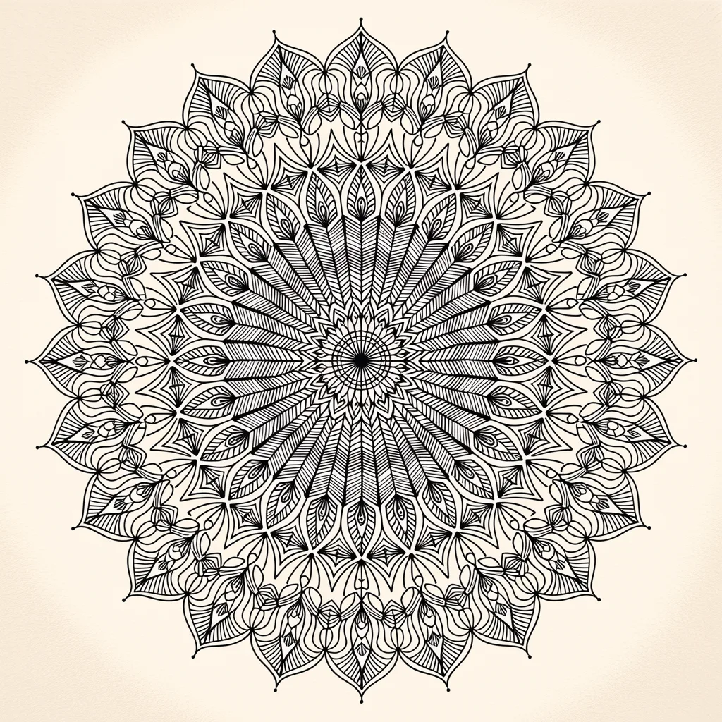 Ideogram 3.0: Fine-Line Mandala, seed 1111