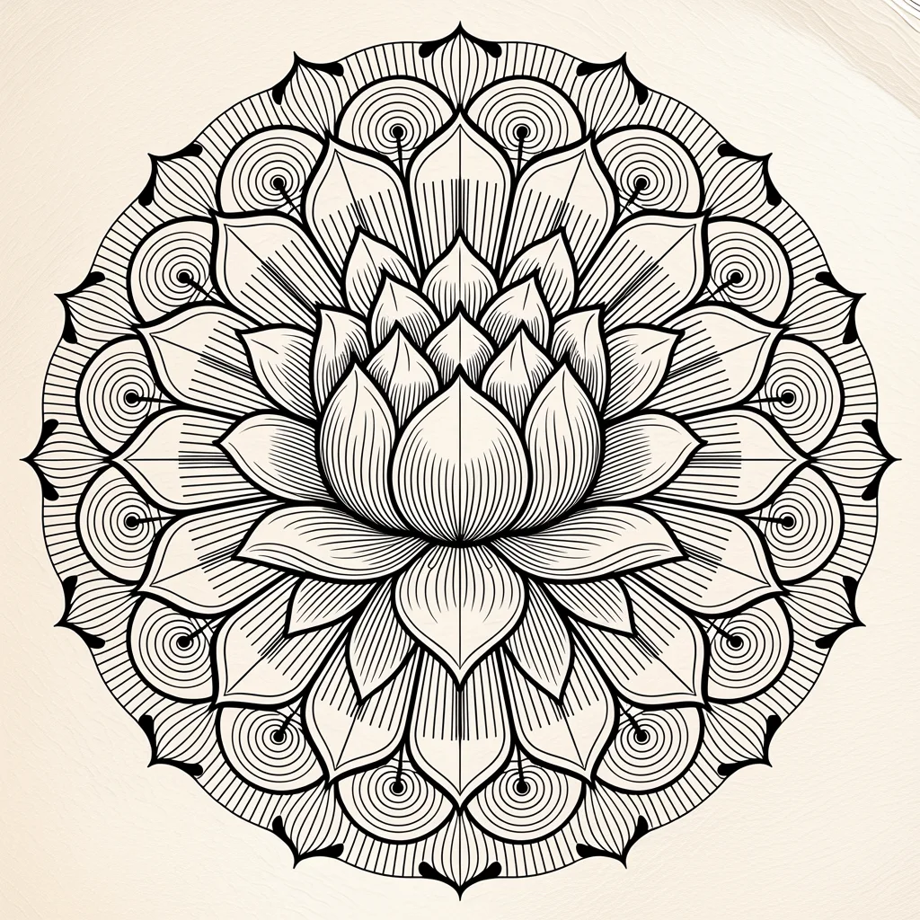 Ideogram 3.0: Fine-Line Mandala, seed 2222