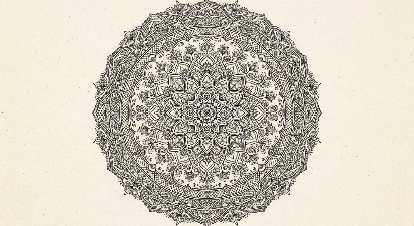 Nano Banana 2: Fine-Line Mandala, sample 1