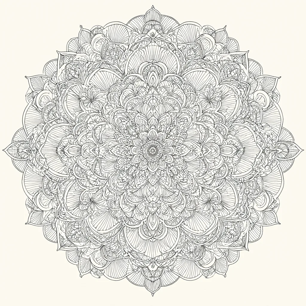 Qwen Image 3.0: Fine-Line Mandala, seed 1111