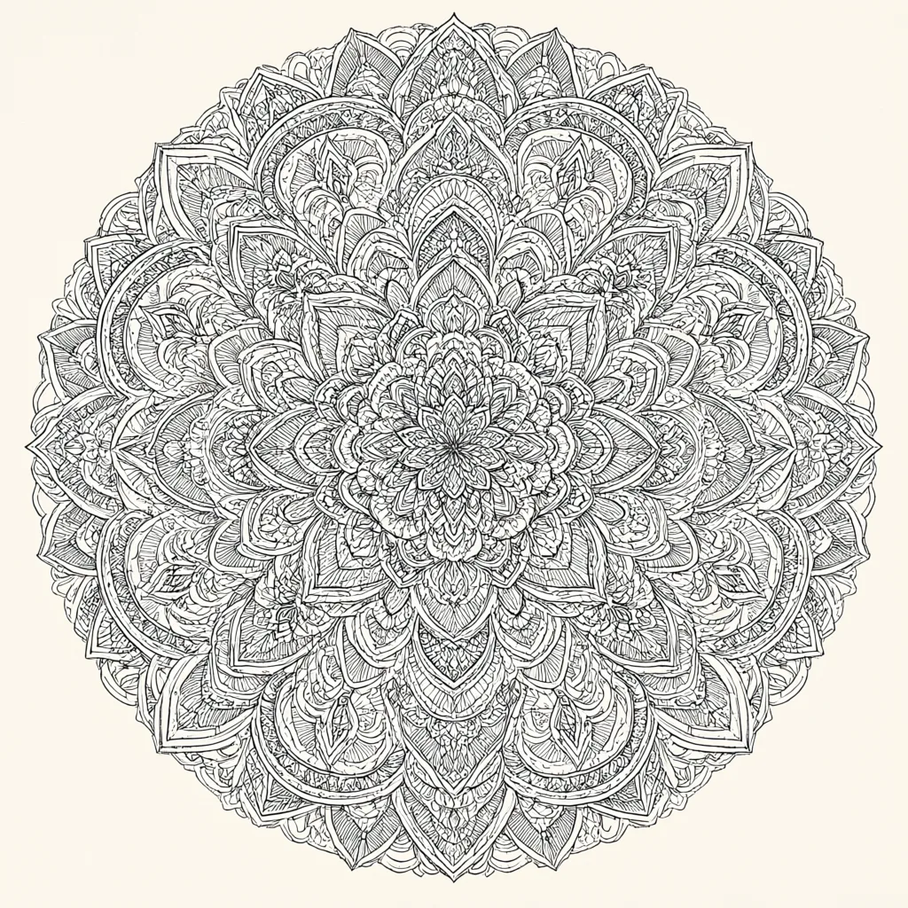 Qwen Image 3.0: Fine-Line Mandala, seed 2222