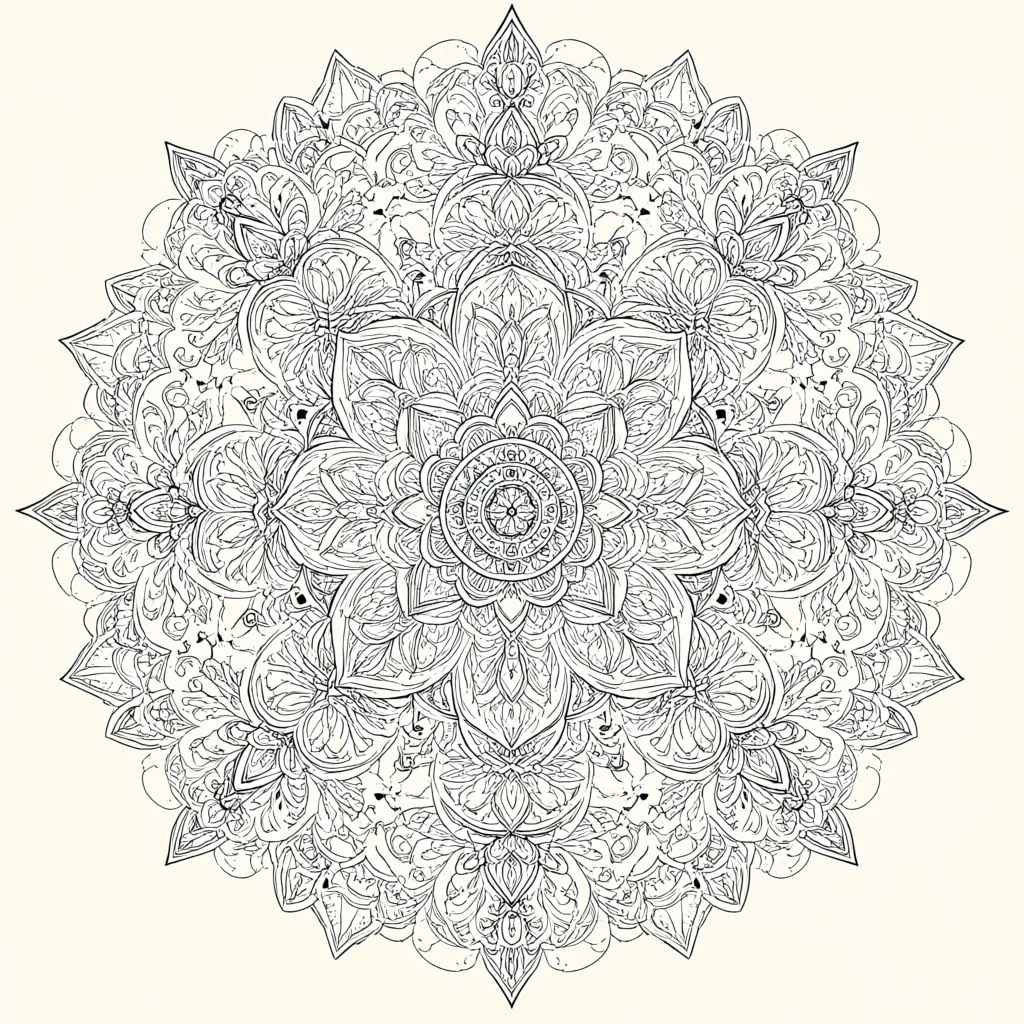 Qwen Image 3.0: Fine-Line Mandala, seed 3333