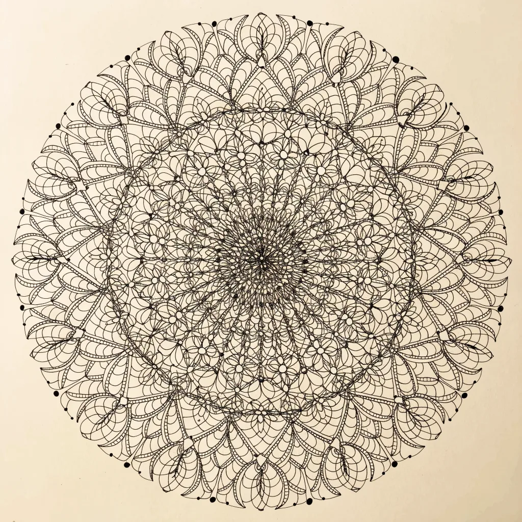 Recraft V4.1: Fine-Line Mandala, sample 2