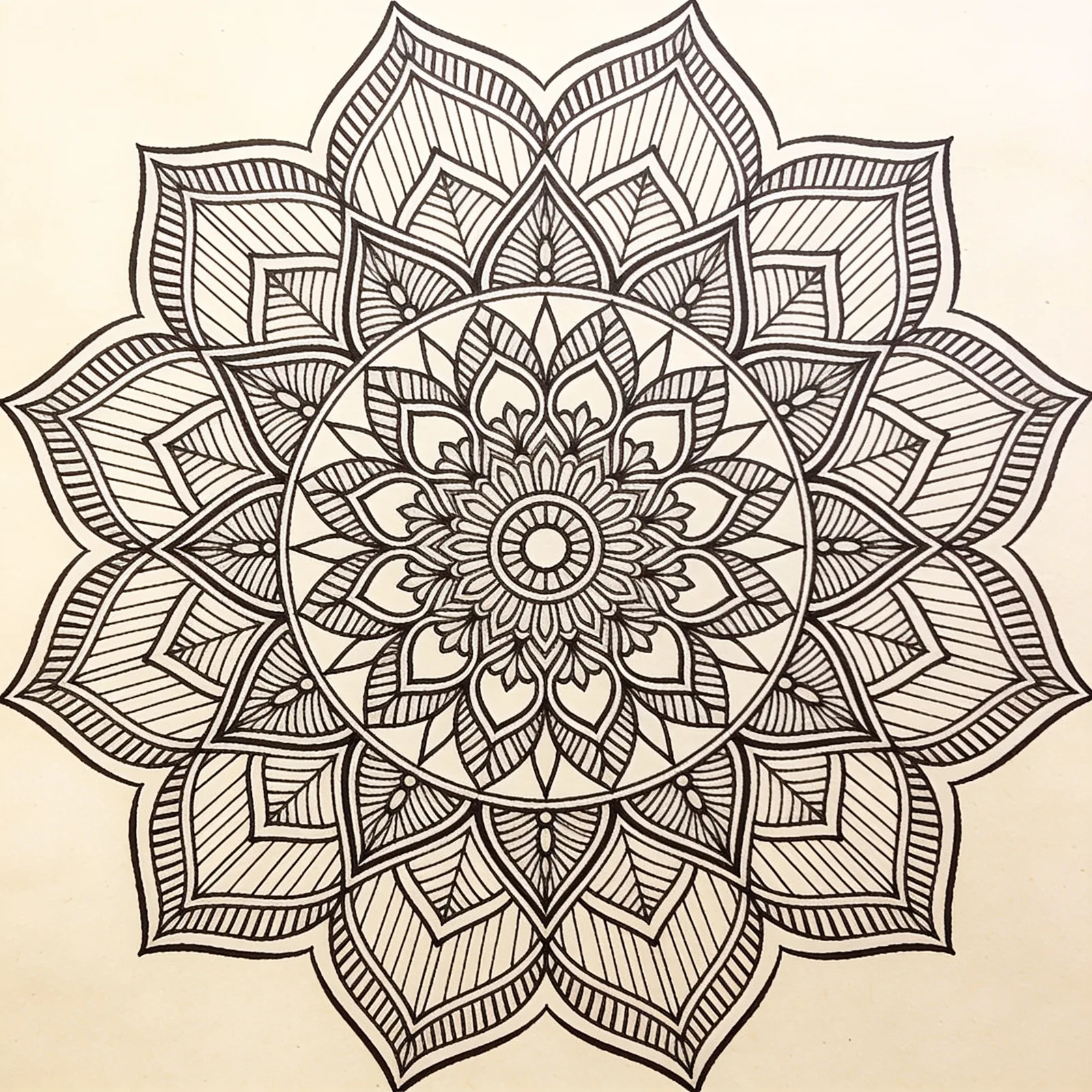 Seedream 4.5: Fine-Line Mandala, seed 3333
