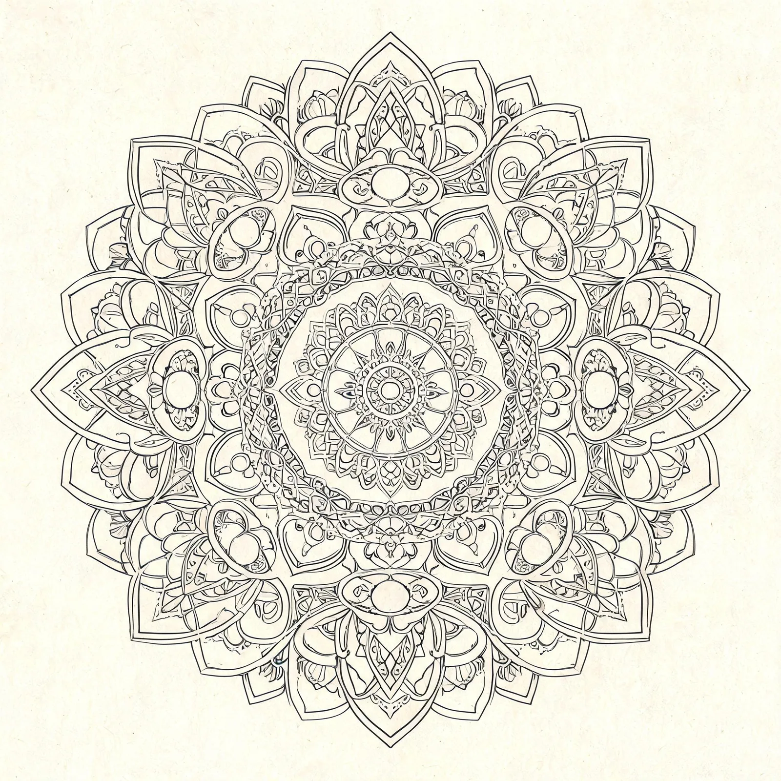 Seedream 5.0 Lite: Fine-Line Mandala, seed 2222