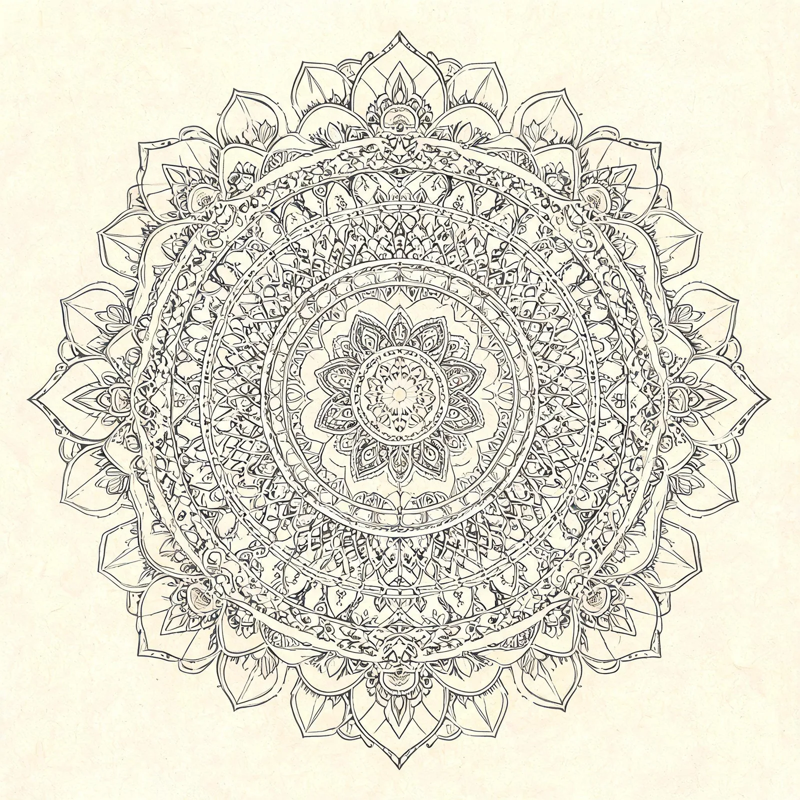Seedream 5.0 Lite: Fine-Line Mandala, seed 3333