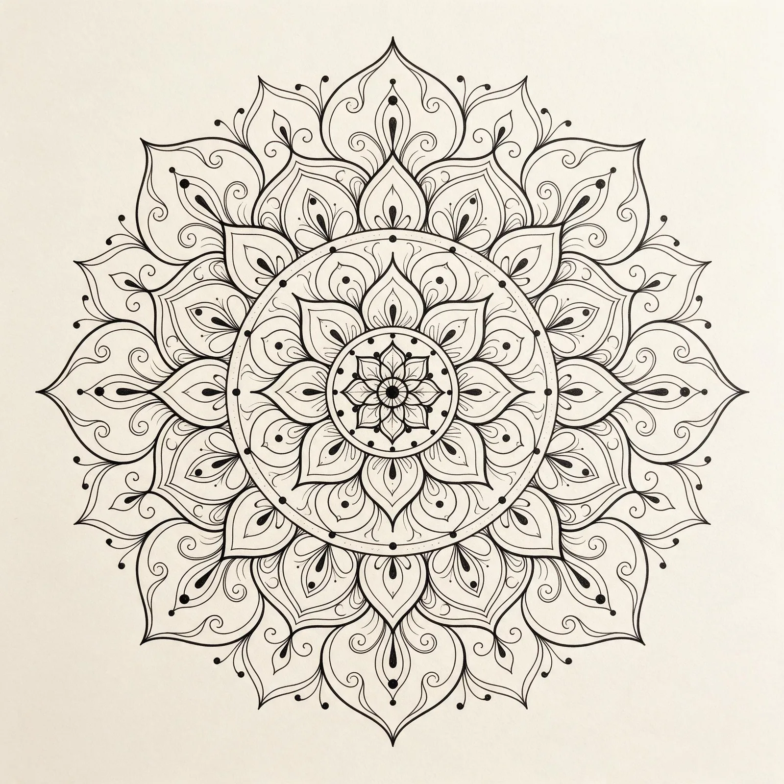Seedream 5.0 Pro: Fine-Line Mandala, seed 3333