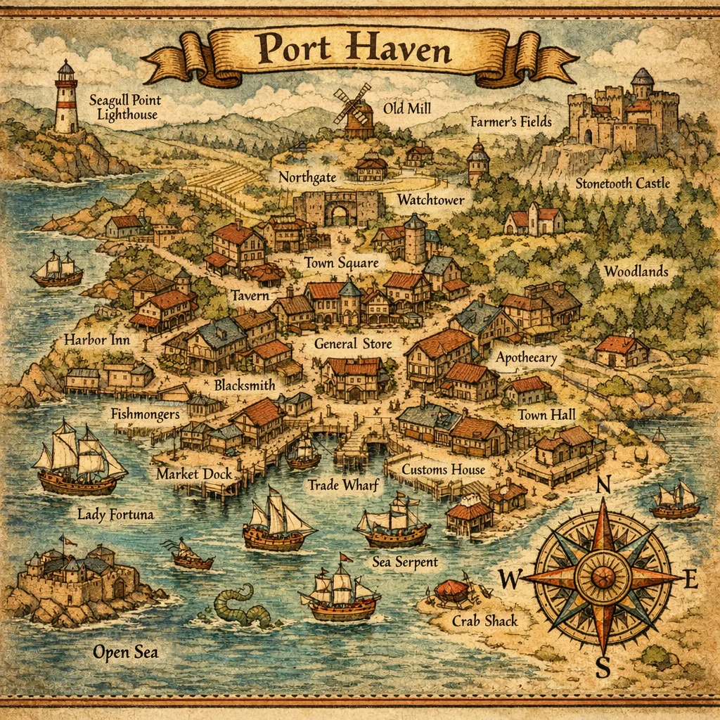 GPT Image 1.5: Illustrated Map, sample 1