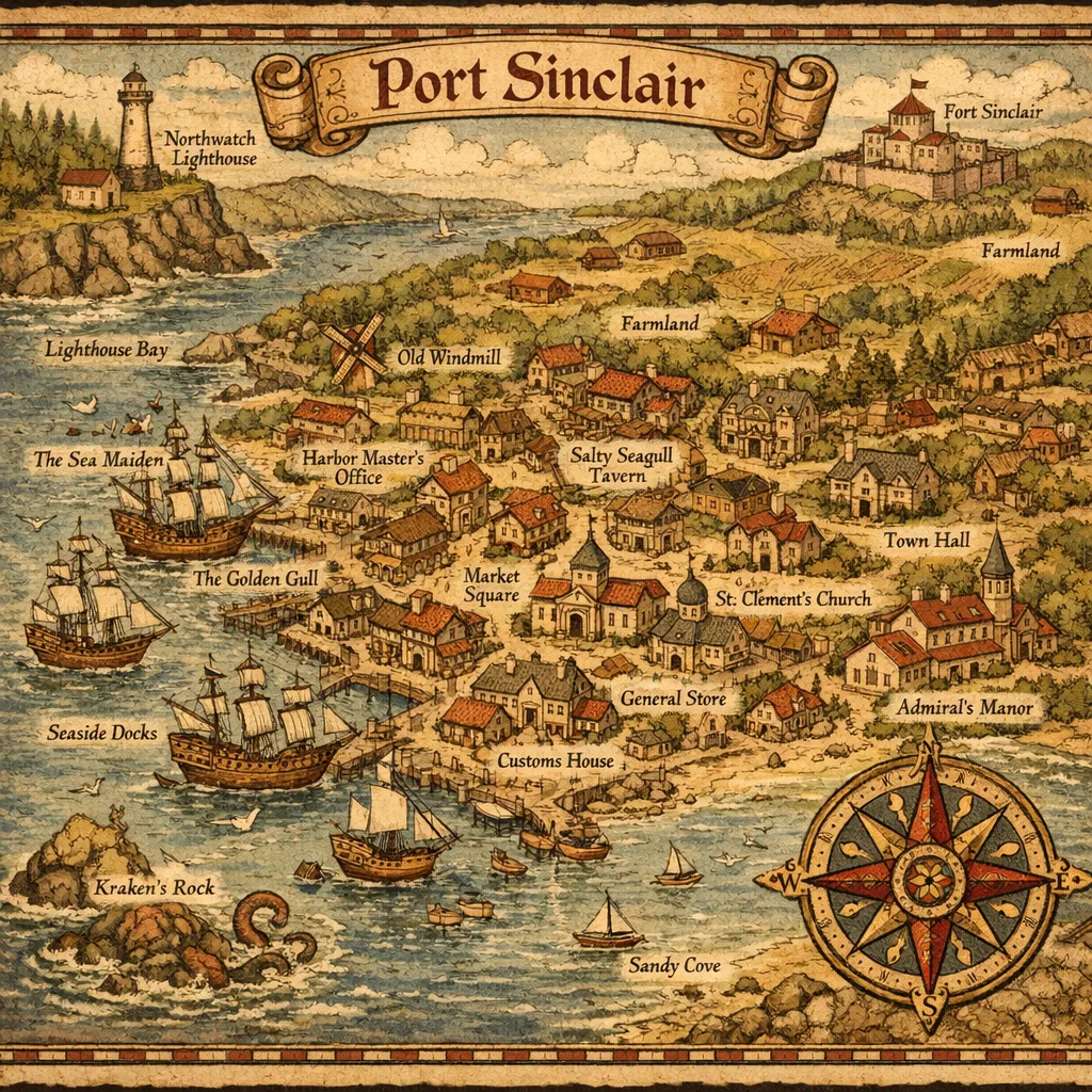 GPT Image 1.5: Illustrated Map, sample 3