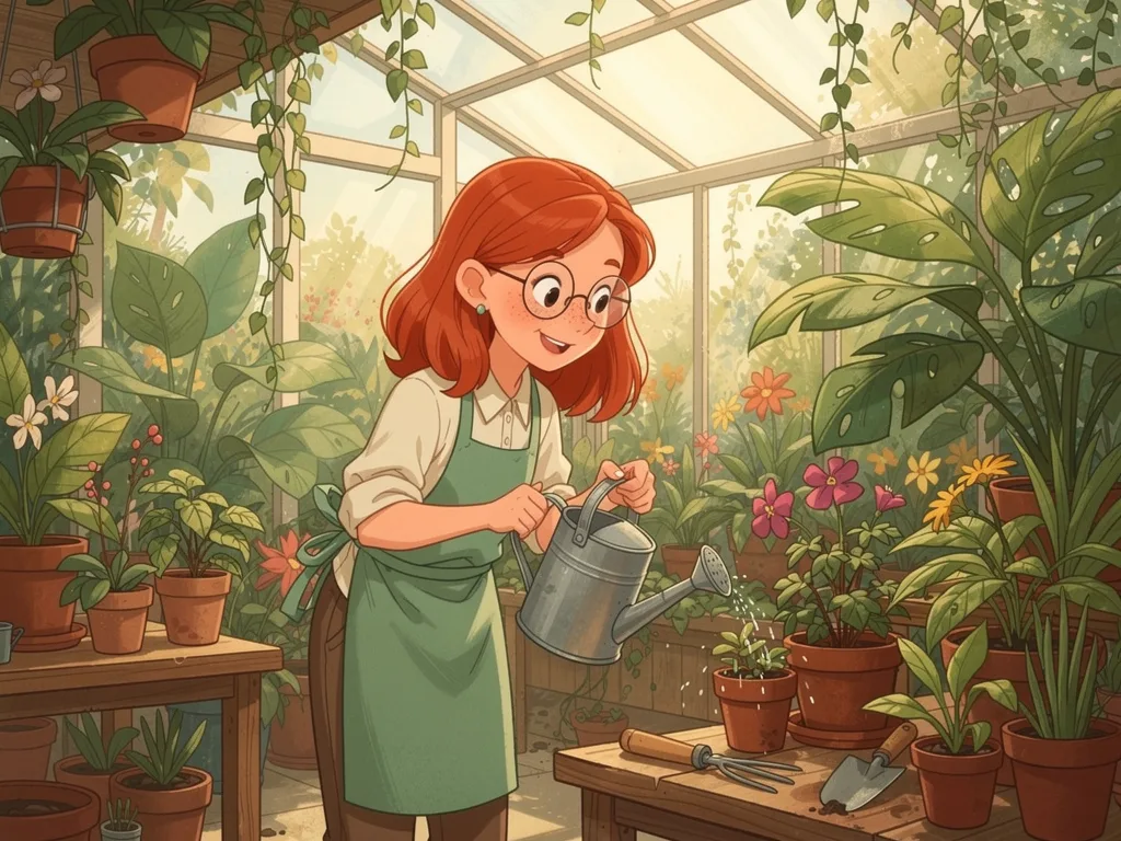 FLUX.2 [pro]: Character Series: Greenhouse, seed 3333
