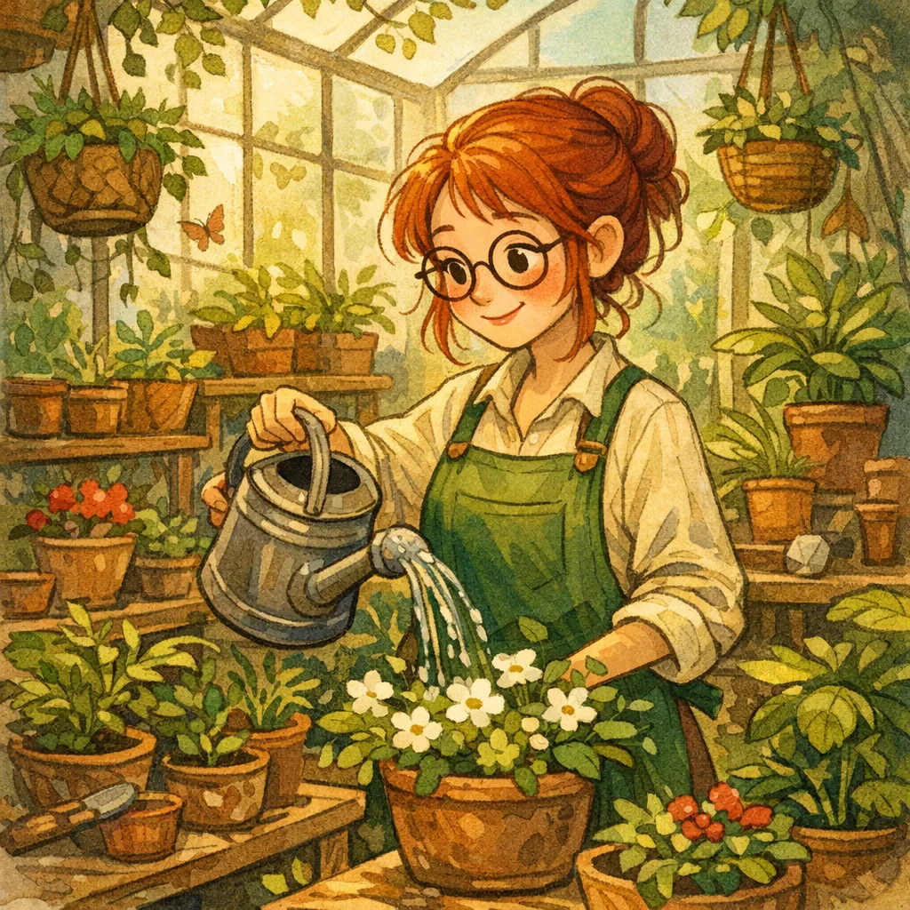 GPT Image 1.5: Character Series: Greenhouse, sample 1