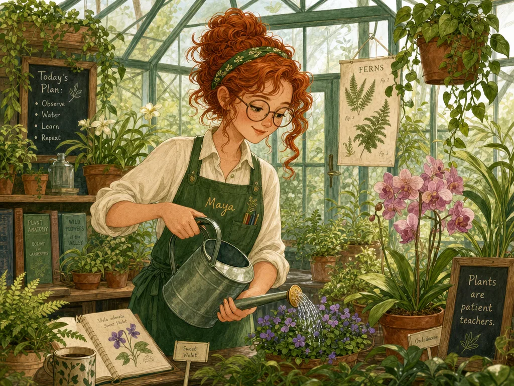 GPT Image 2: Character Series: Greenhouse, sample 1