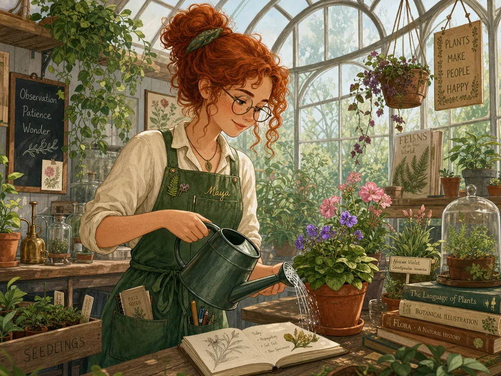 GPT Image 2: Character Series: Greenhouse, sample 2