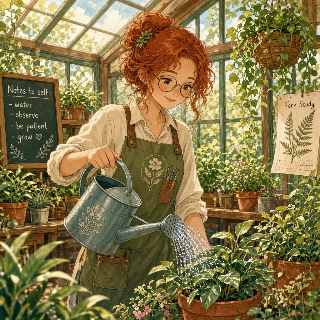 Grok Imagine Image 2.0: Character Series: Greenhouse, sample 3
