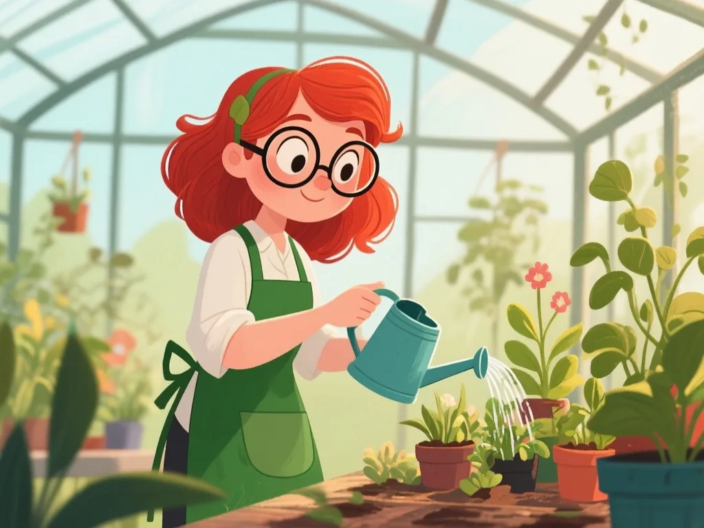 Qwen-Image: Character Series: Greenhouse, seed 1111