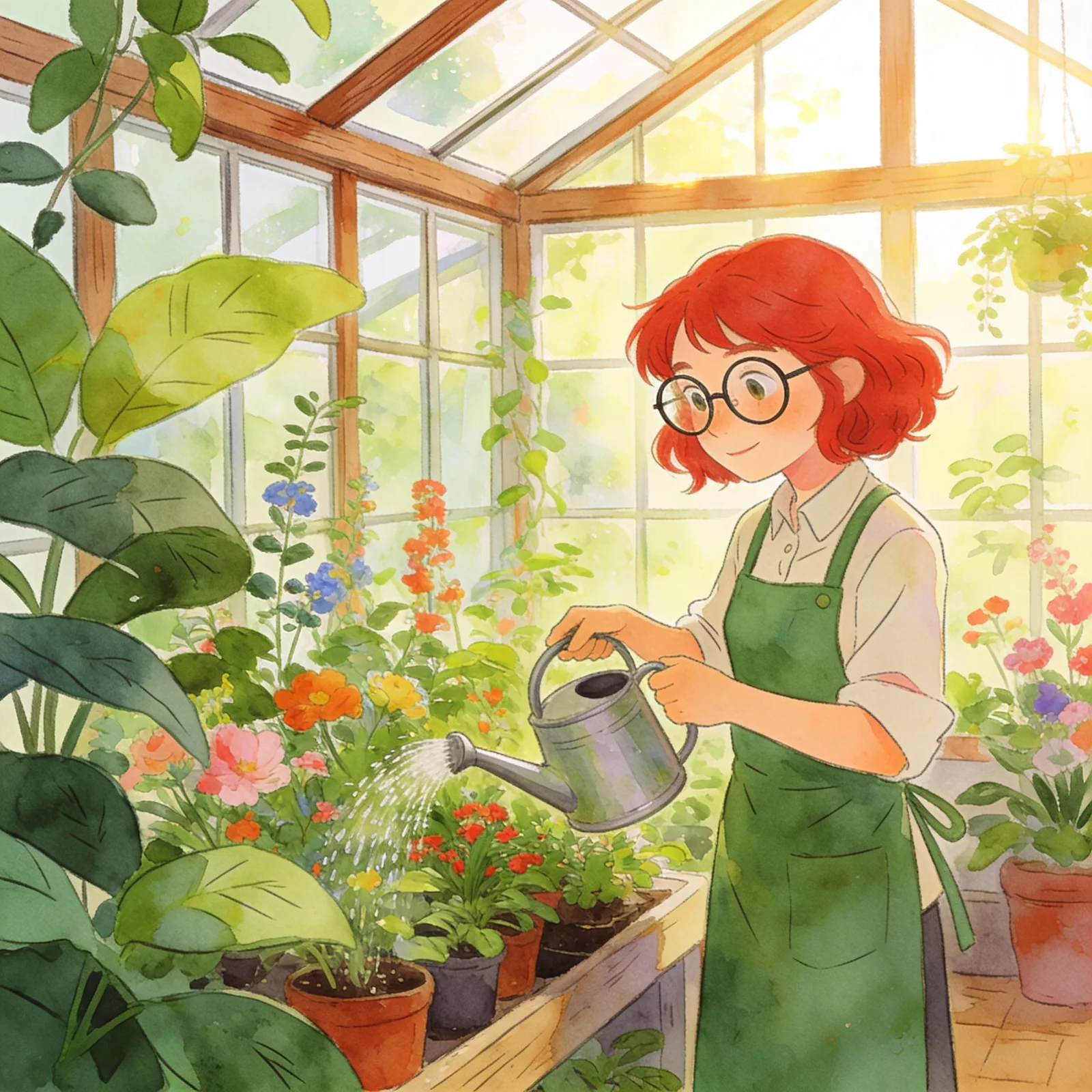 Seedream 4.5: Character Series: Greenhouse, seed 2222