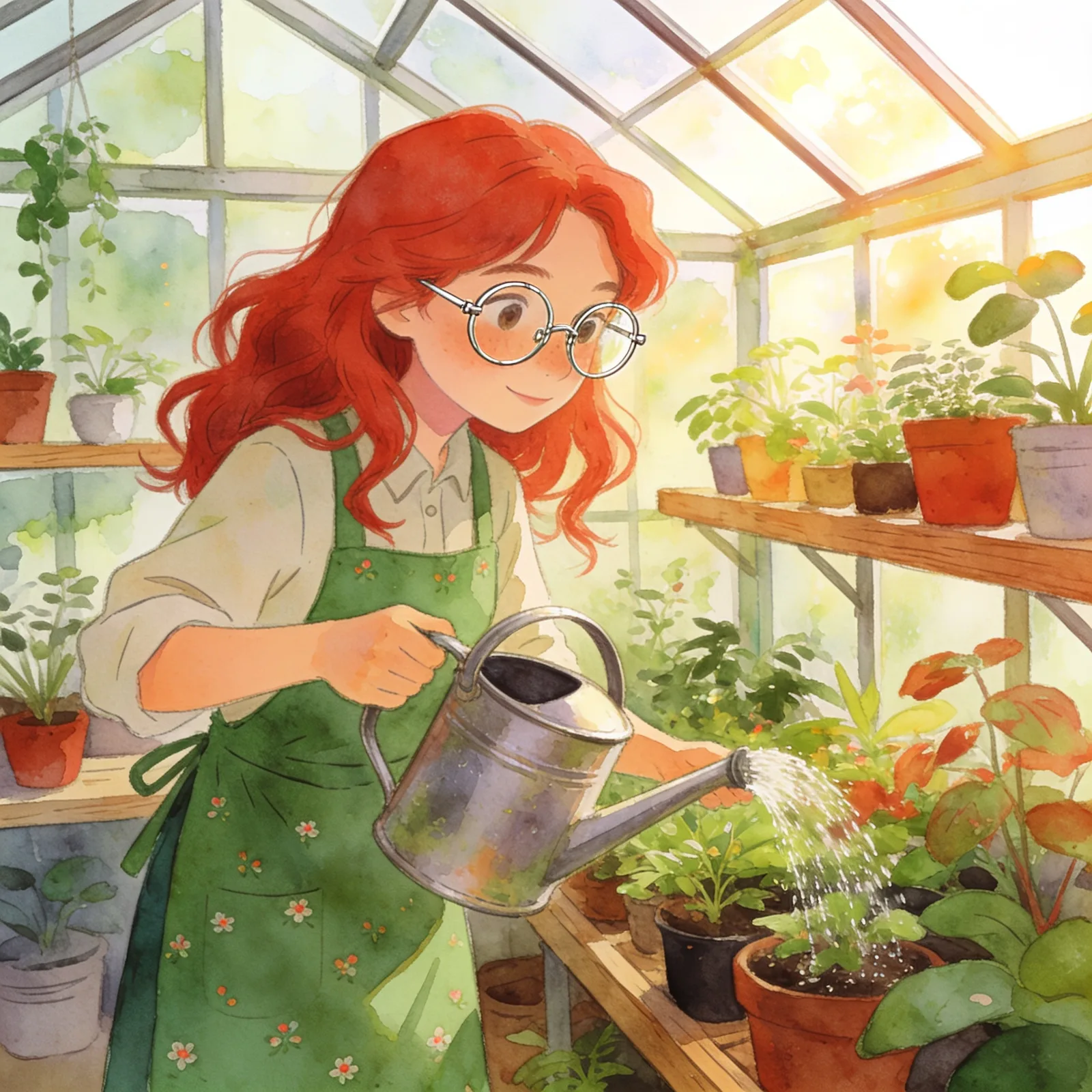 Seedream 4.5: Character Series: Greenhouse, seed 3333